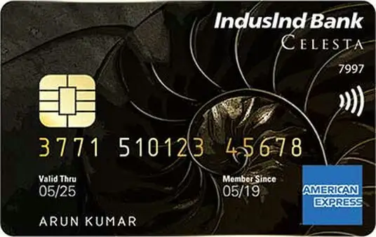 IndusInd Bank Celesta Credit Card AMEX Image