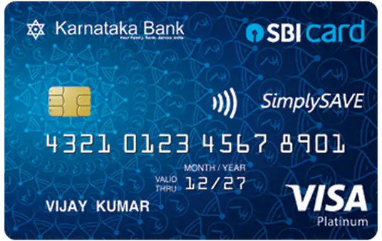 Karnataka Bank SimplySave SBI Card Image